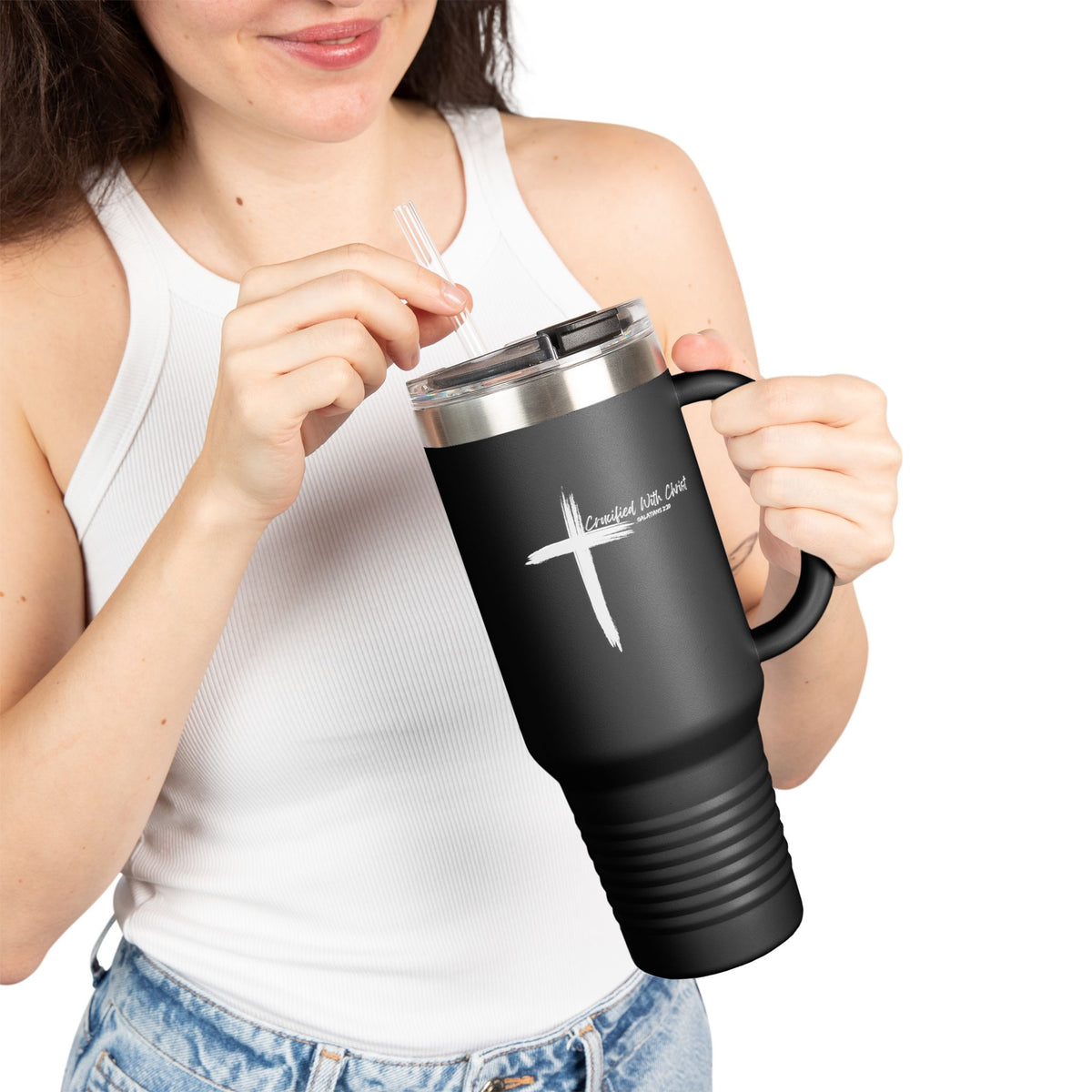 Crucified With Christ Ver.2- Insulated Travel Mug, 40oz