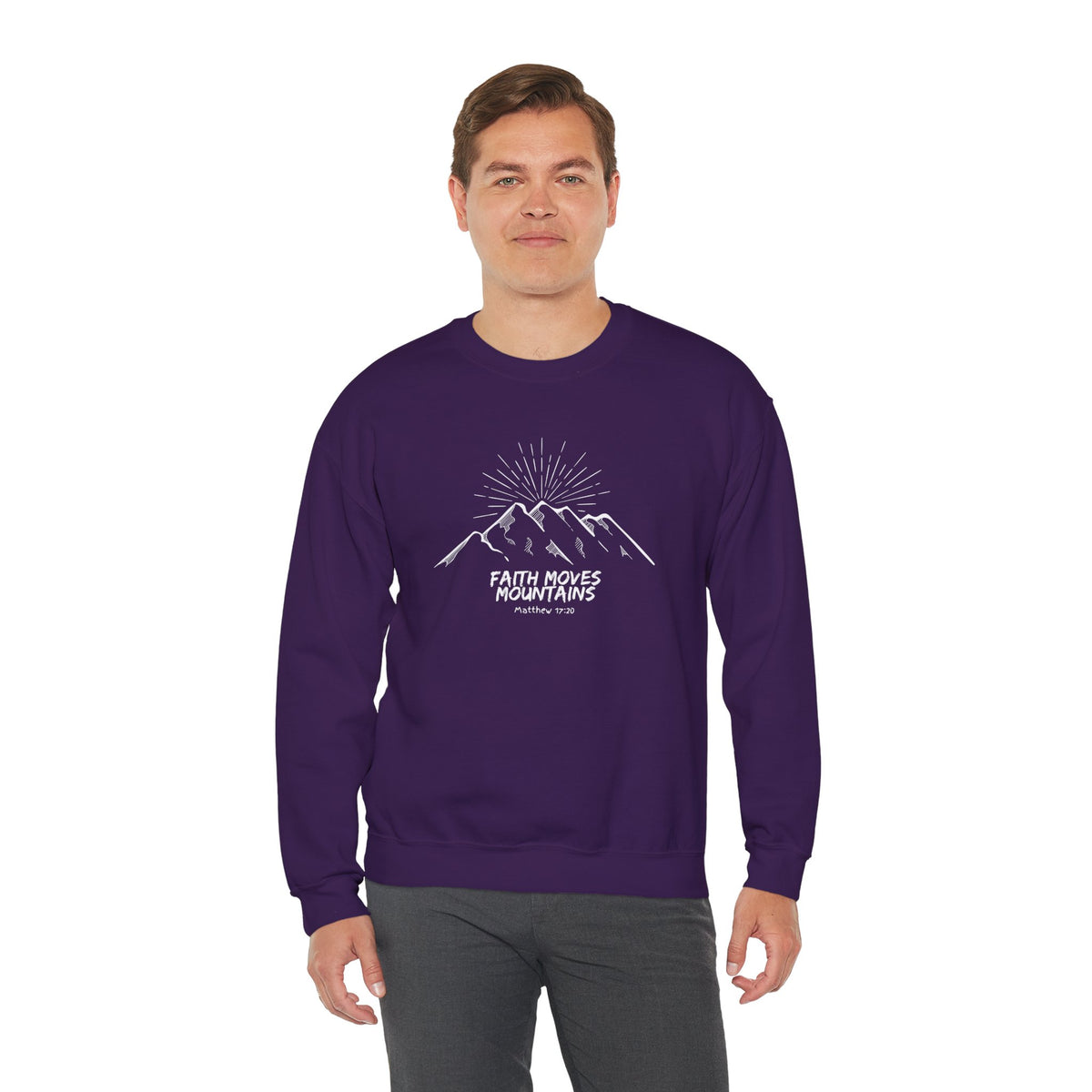 Faith Moves Mountains- Unisex Heavy Blend™ Crewneck Sweatshirt