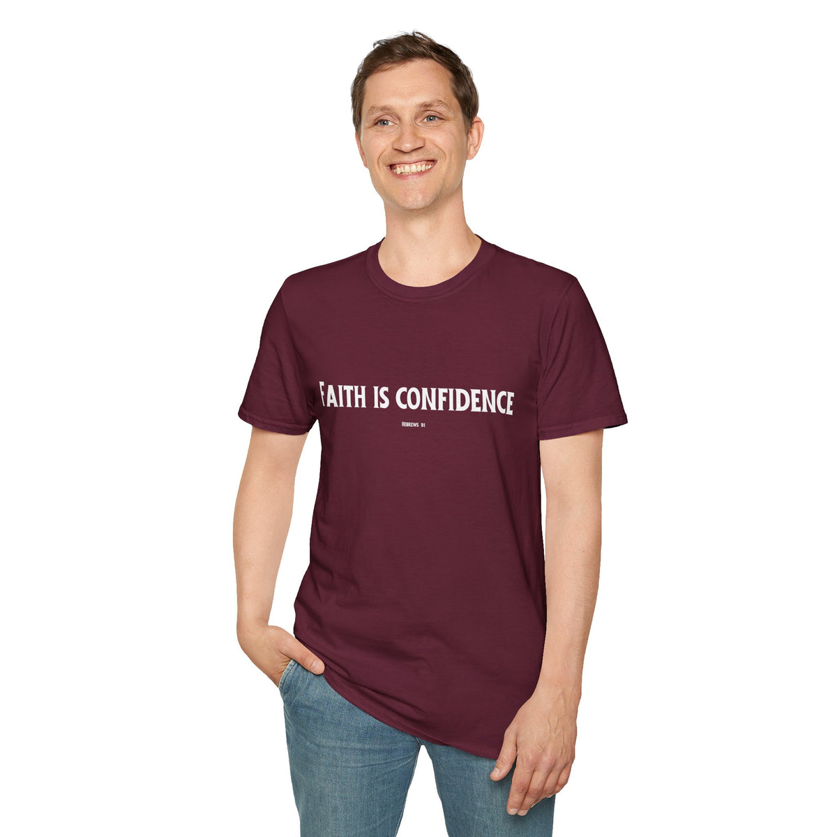 Faith is Confidence Christian T-Shirt – Faith-Inspired Holiday Apparel | Unisex Softstyle T-Shirt