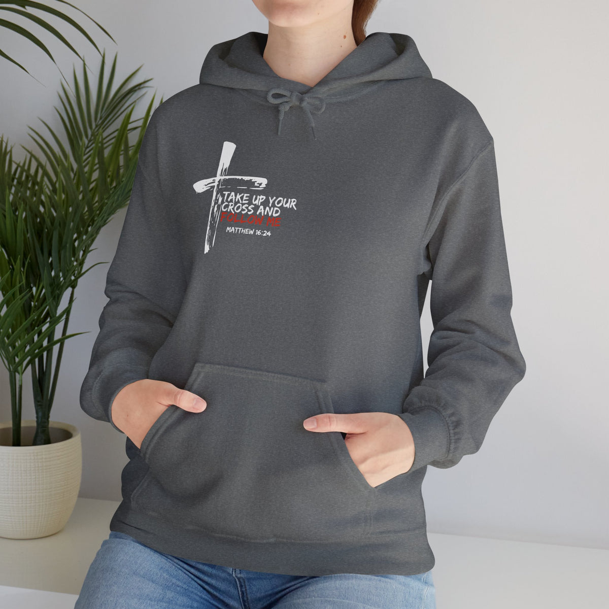 "Take Up Your Cross and Follow Me" Unisex Heavy Blend™ Hooded Sweatshirt