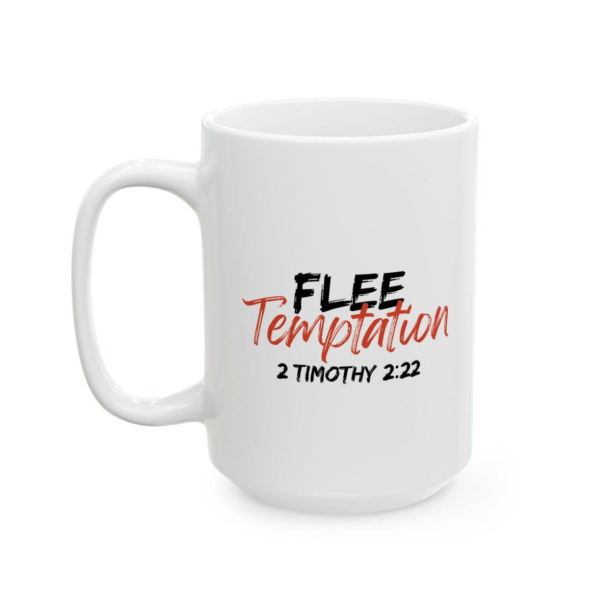 "Flee Temptation" Ceramic Mug, (11oz, 15oz)