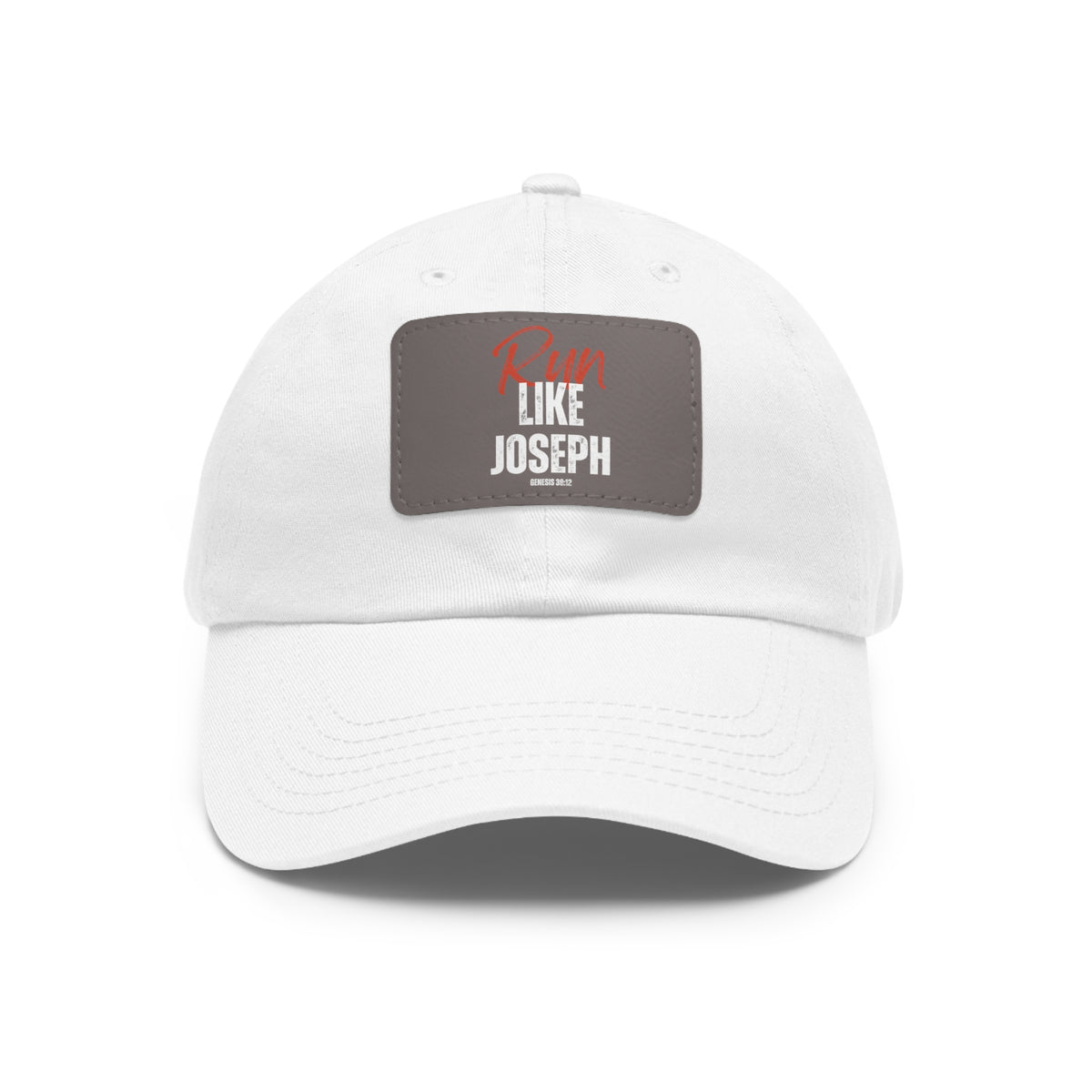 Run Like Joseph- Dad Hat with Leather Patch (Rectangle)