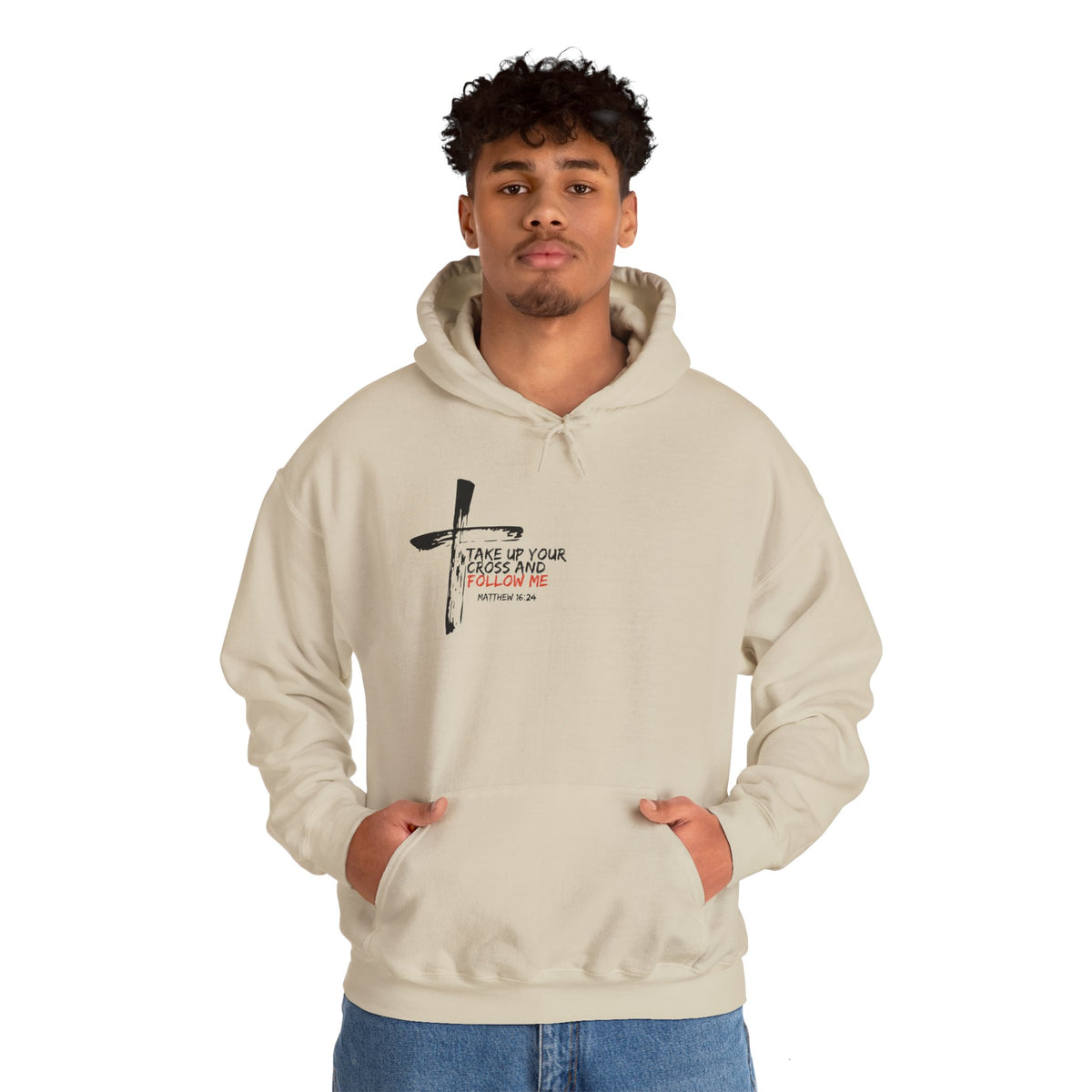 "Take Up Your Cross and Follow Me" Unisex Heavy Blend™ Hooded Sweatshirt