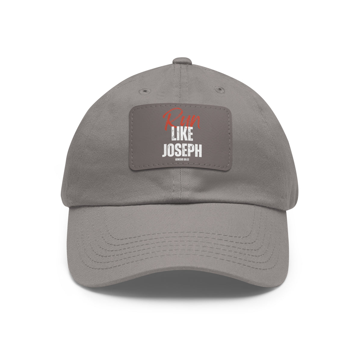 Run Like Joseph- Dad Hat with Leather Patch (Rectangle)