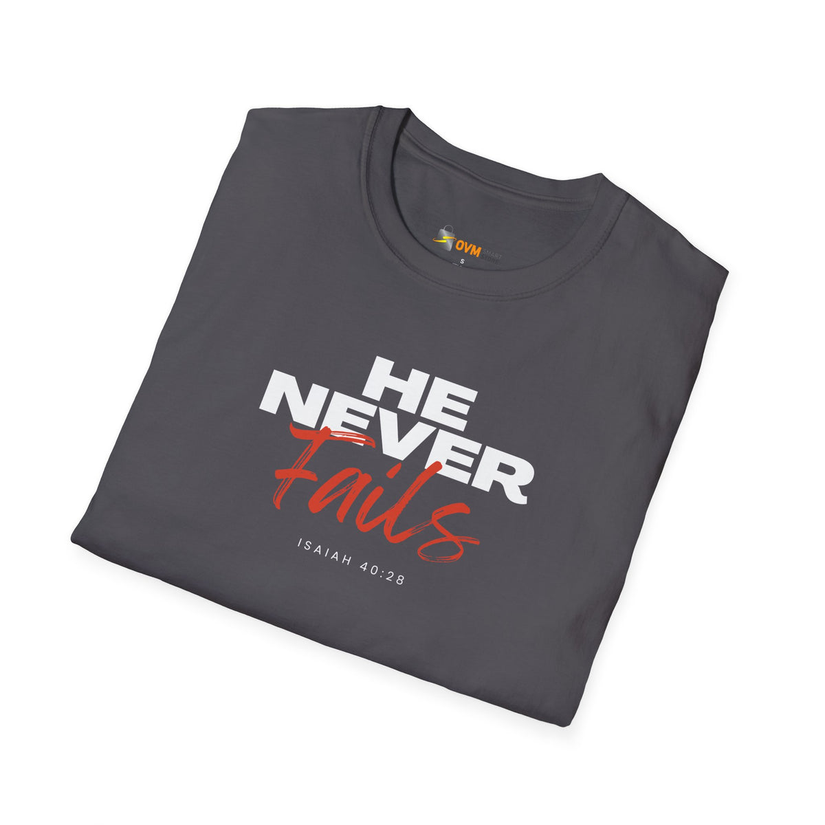 He Never Fails- Unisex Softstyle T-Shirt