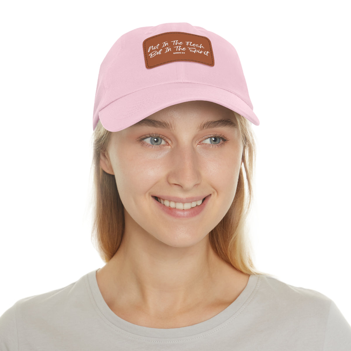 Not in the Flesh but in The Spirit- Dad Hat with Leather Patch (Rectangle)