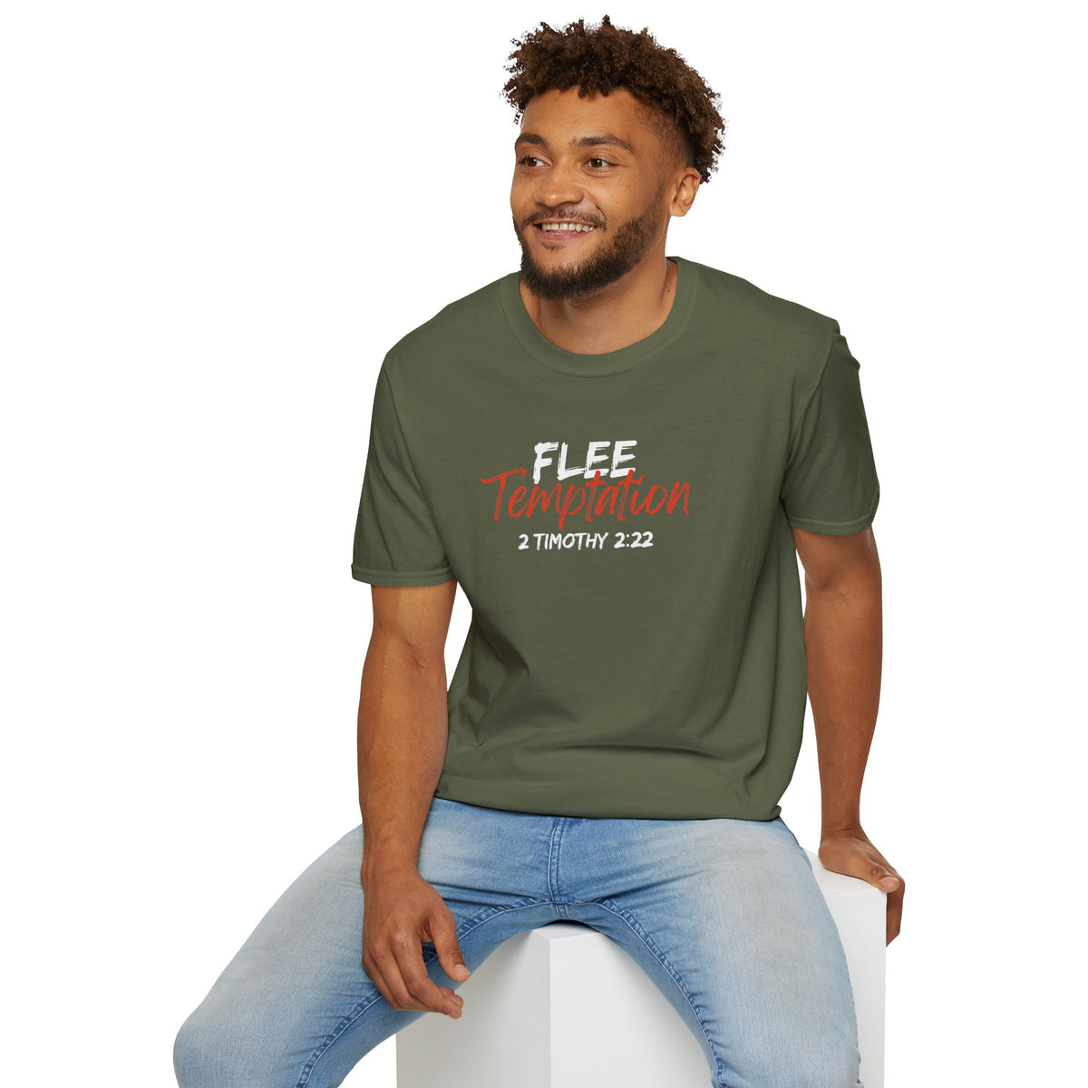 "Flee Temptation" Unisex Softstyle T-Shirt