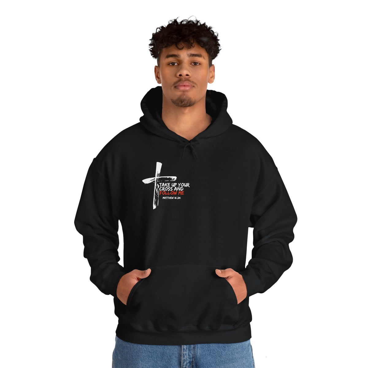 Take Up Your Cross and Follow Me Unisex Heavy Blend™ Hooded Sweatshirt