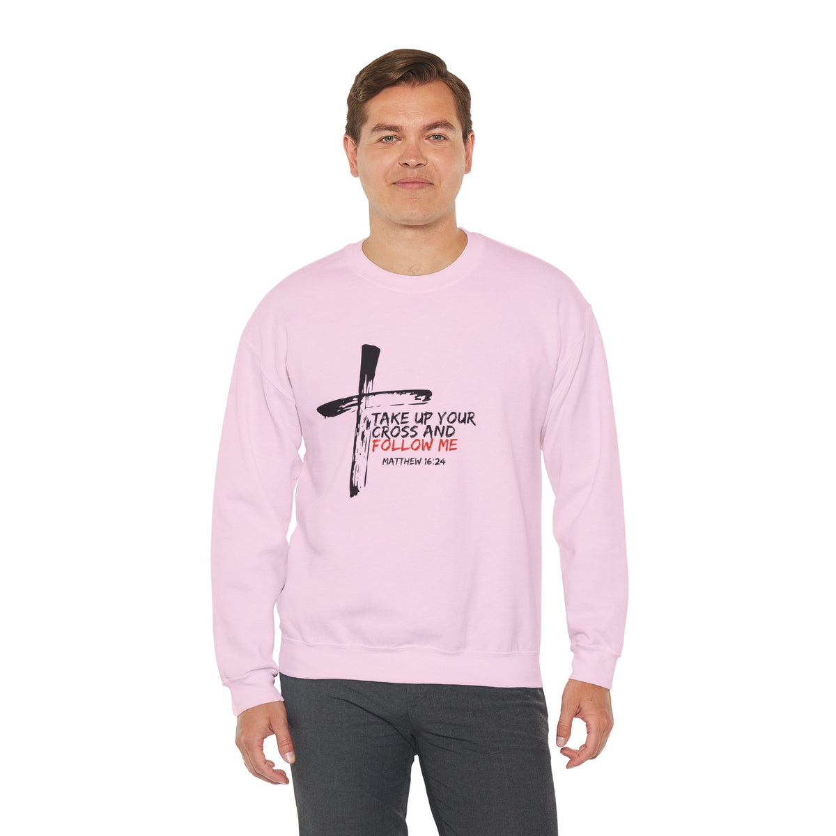 Take Up Your Cross and Follow Me- Unisex Heavy Blend™ Crewneck Sweatshirt