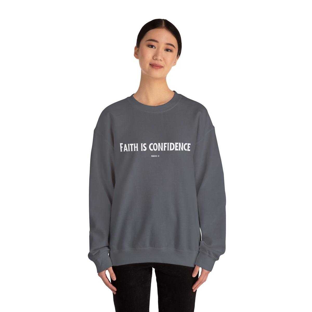 Faith is Confidence Christian Sweatshirt – Cozy Faith Holiday Apparel | Unisex Heavy Blend™ Crewneck Sweatshirt