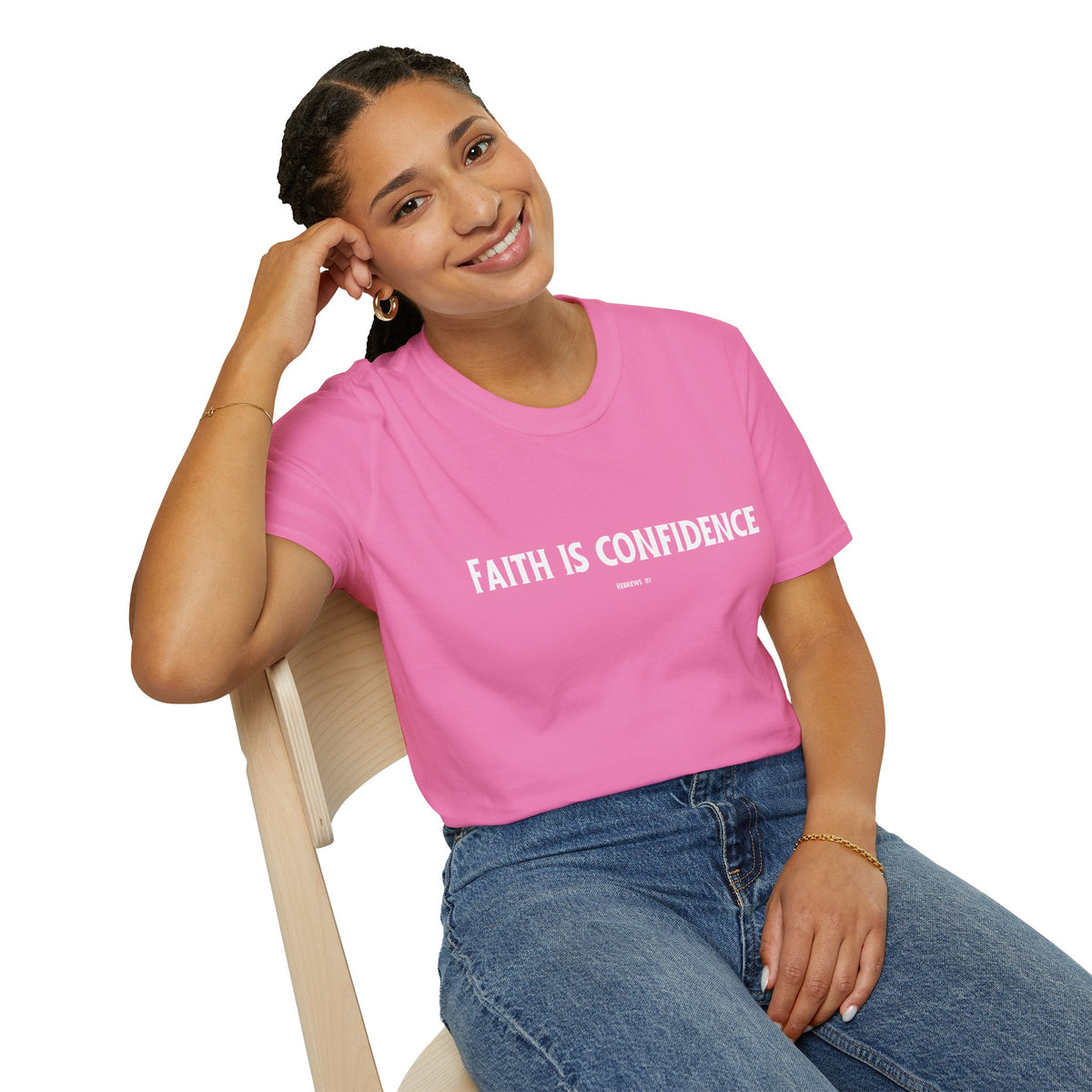 Faith is Confidence Christian T-Shirt – Faith-Inspired Holiday Apparel | Unisex Softstyle T-Shirt