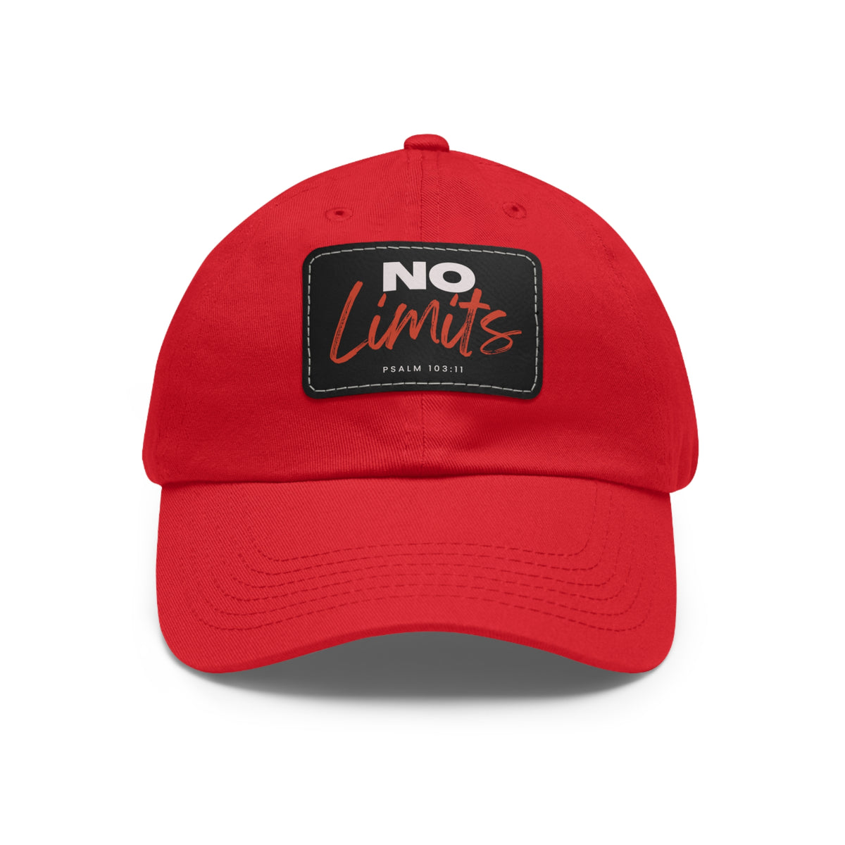 No Limits- Dad Hat with Leather Patch (Rectangle)