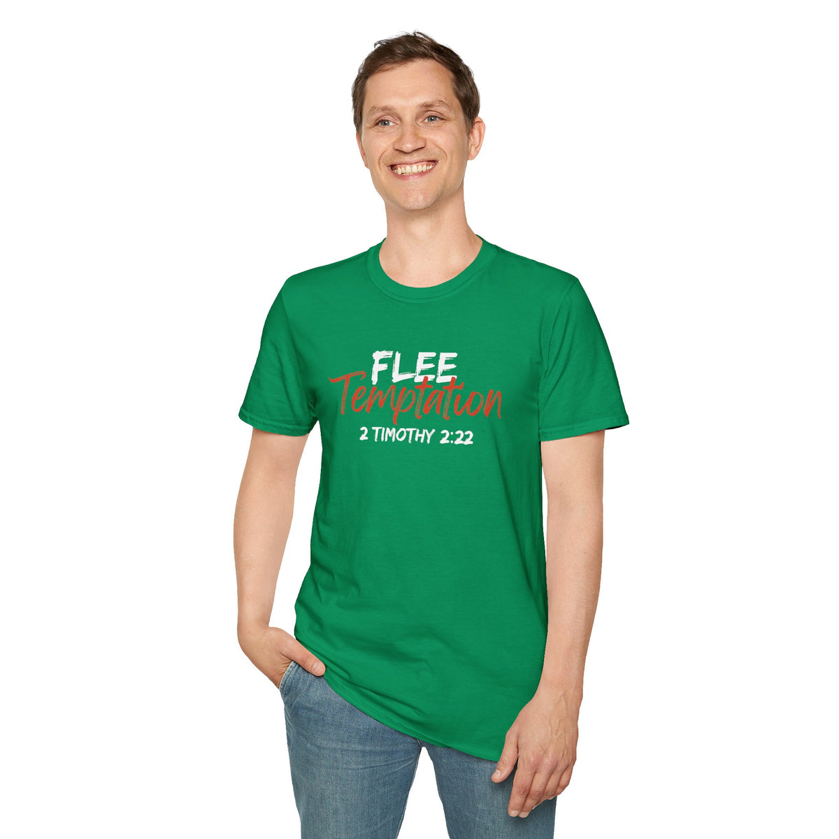 "Flee Temptation" Unisex Softstyle T-Shirt