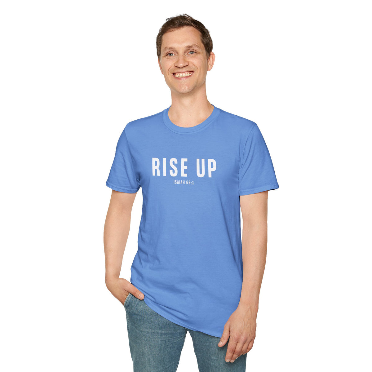 Rise Up Christian T-Shirt – Isaiah 60:1 Faith Apparel