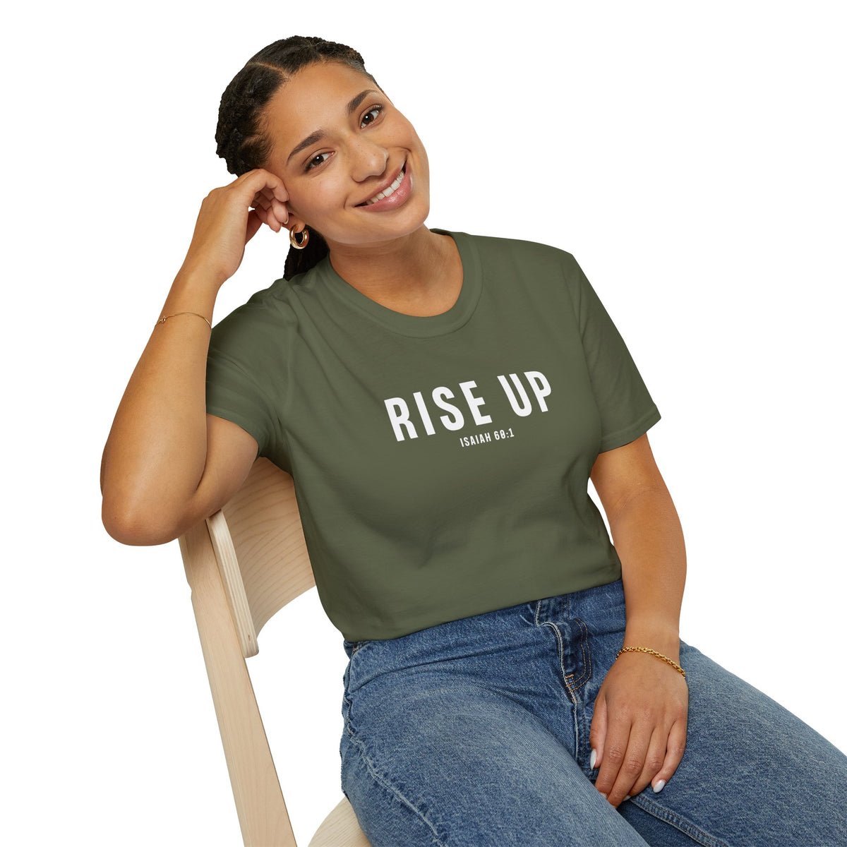 Rise Up Christian T-Shirt – Isaiah 60:1 Faith Apparel