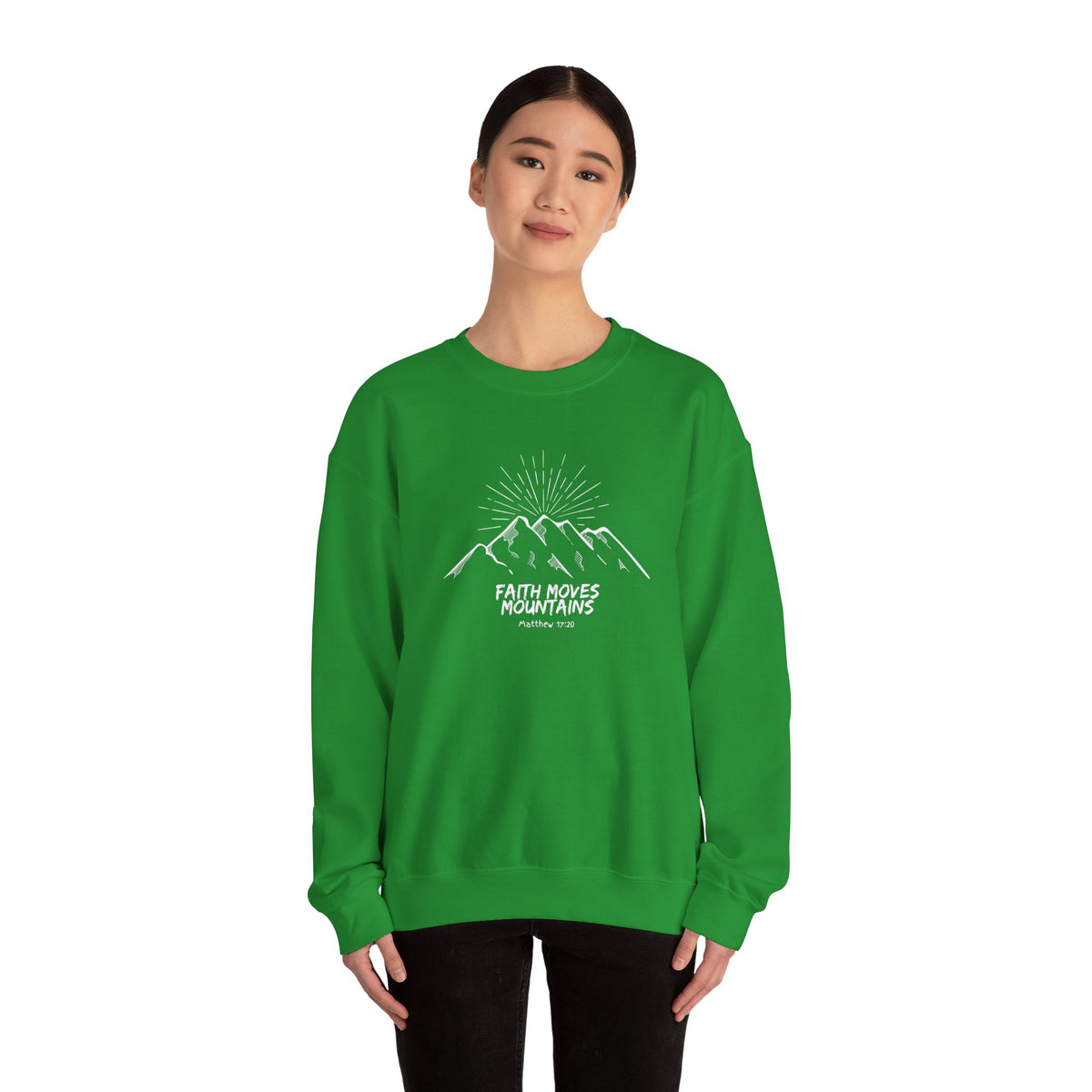 Faith Moves Mountains- Unisex Heavy Blend™ Crewneck Sweatshirt