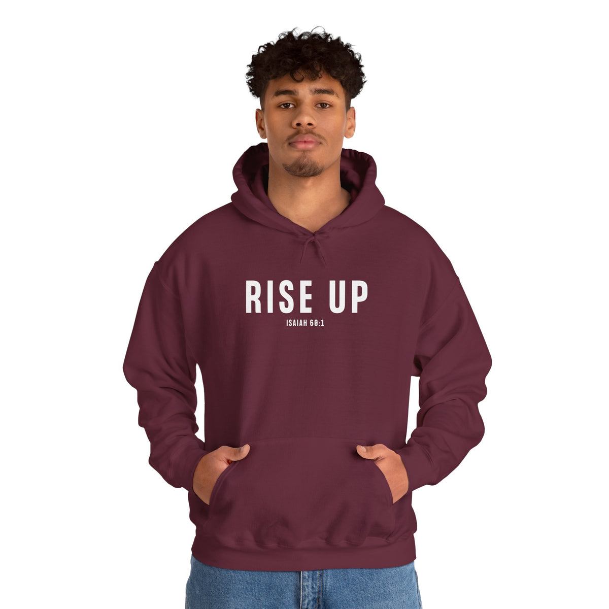 Rise Up Christian Hoodie – Isaiah 60:1 Faith Comfort Wear