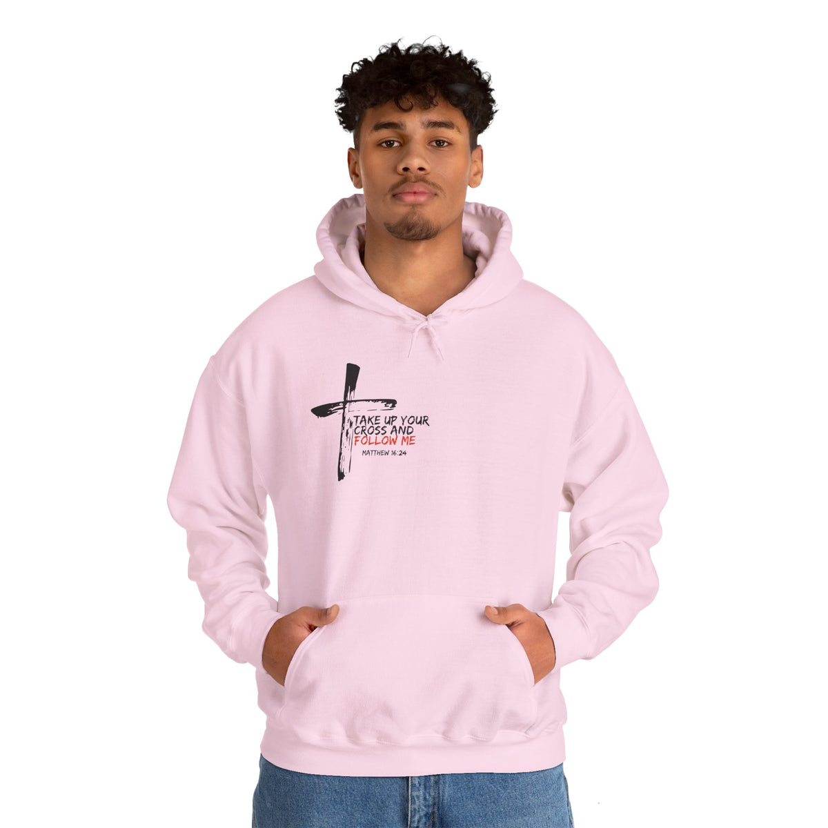 Take Up Your Cross and Follow Me Unisex Heavy Blend™ Hooded Sweatshirt