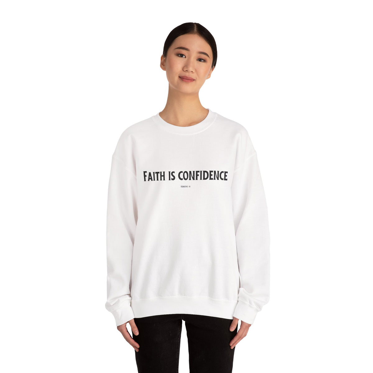 Faith is Confidence Christian Sweatshirt – Cozy Faith Holiday Apparel | Unisex Heavy Blend™ Crewneck Sweatshirt