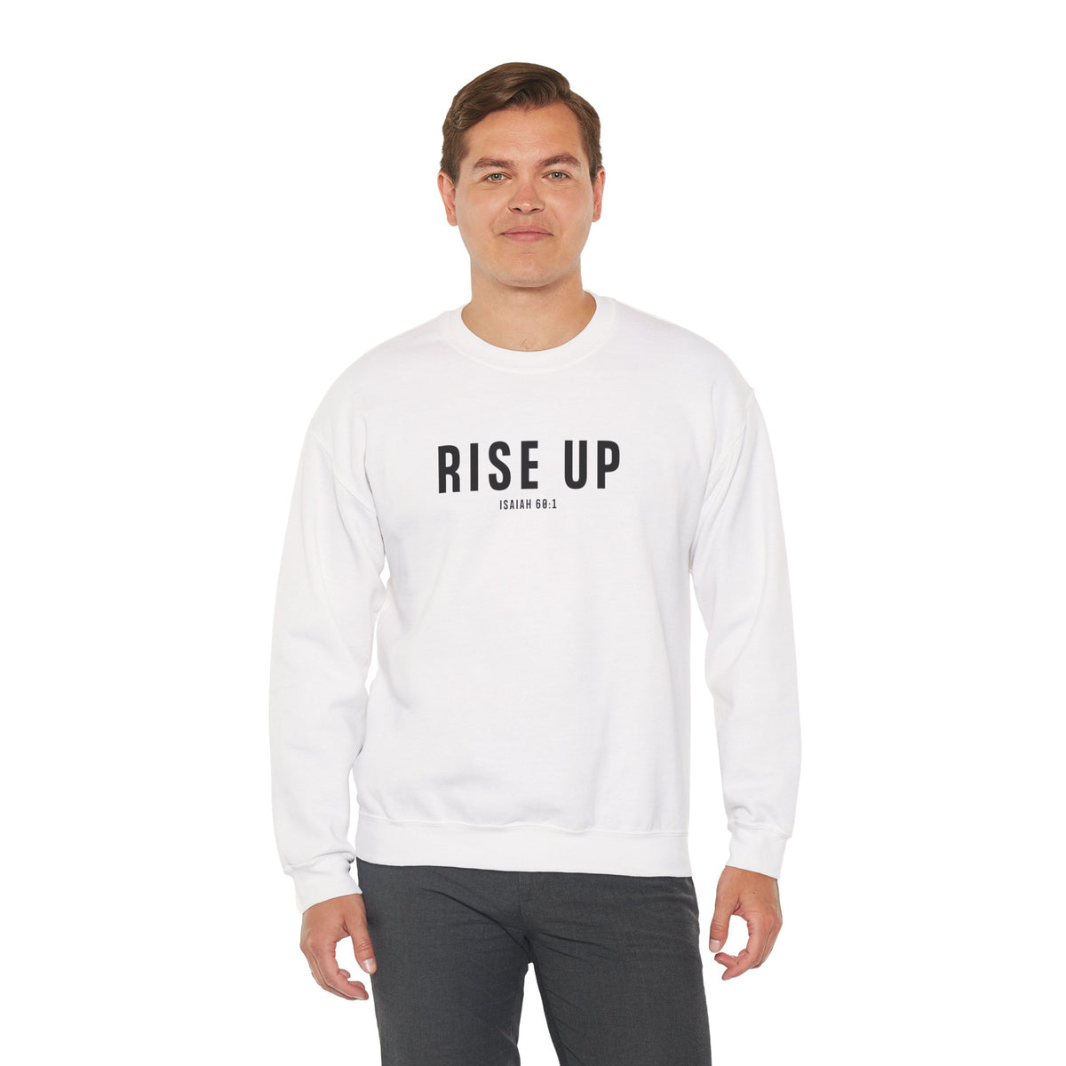Rise Up Christian Sweatshirt – Isaiah 60:1 Wear Your Faith