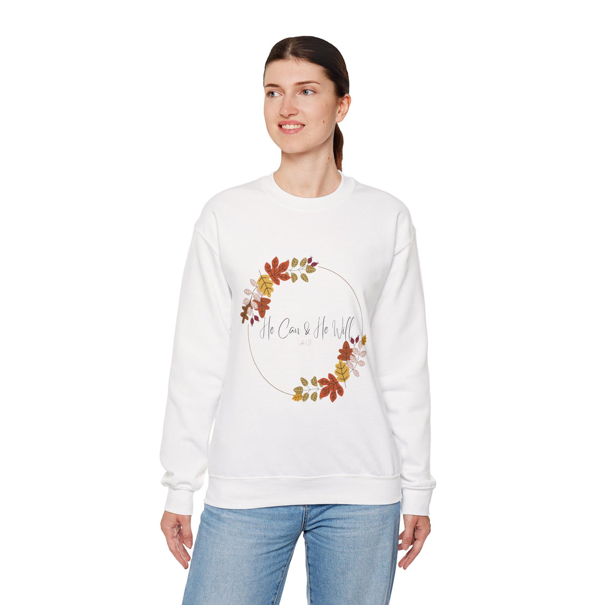 He Can & He Will | Ladies' Heavy Blend™ Crewneck Sweatshirt