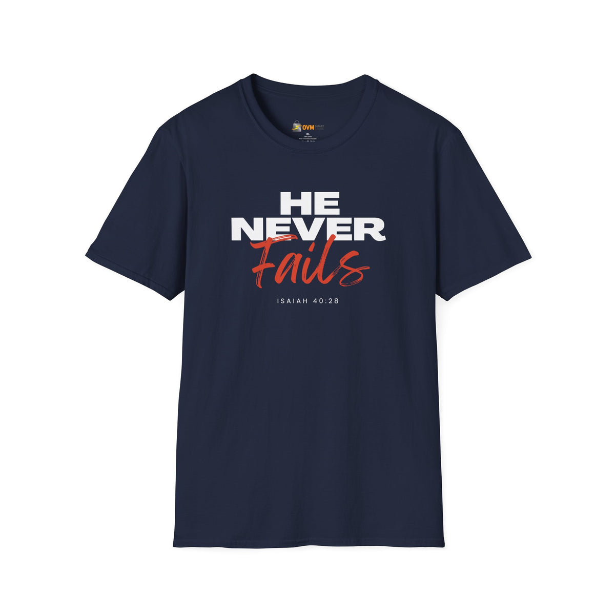 He Never Fails- Unisex Softstyle T-Shirt