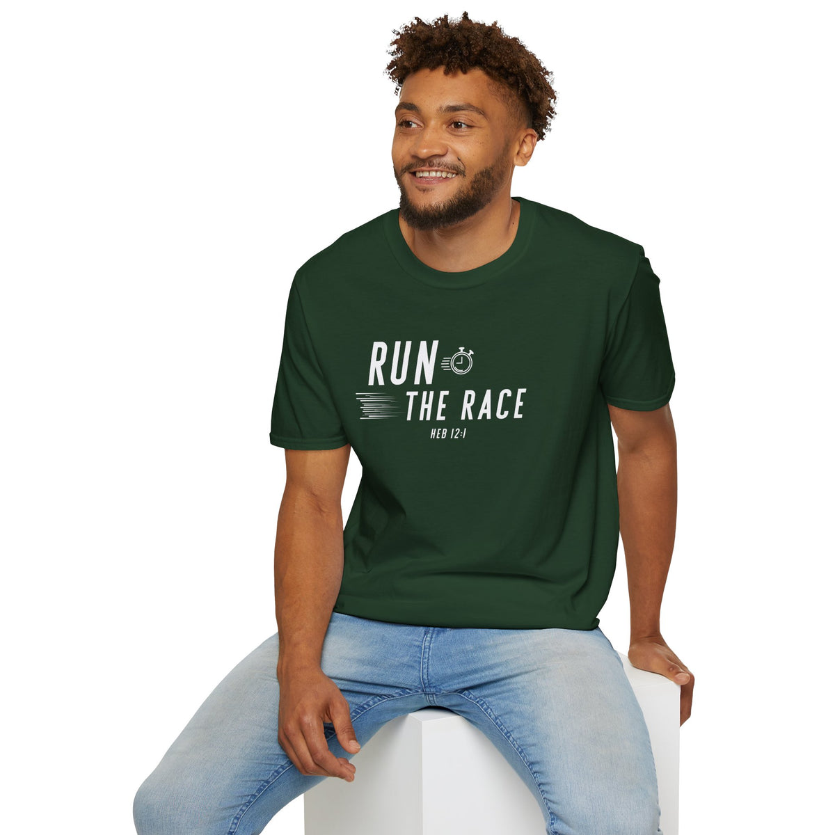 Run the Race Christian T-Shirt – Hebrews 12:1 Faith Apparel