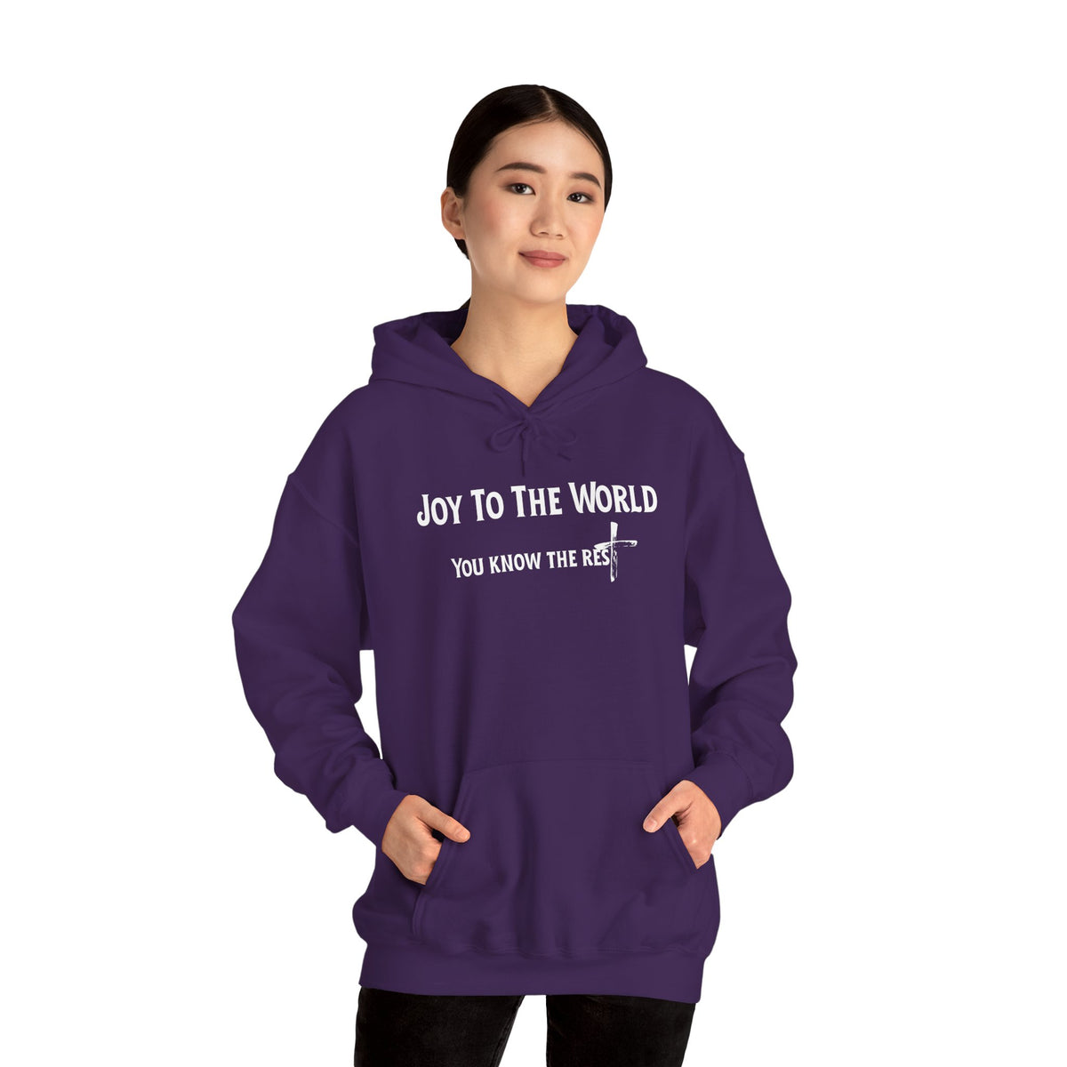Joy to the World Christian Hoodie – Faith-Based Christmas Wear | Unisex Heavy Blend™ Hooded Sweatshirt