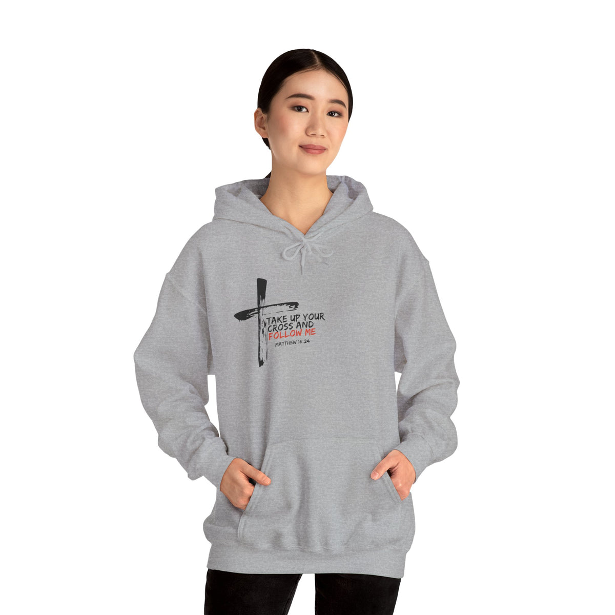 "Take Up Your Cross and Follow Me" Unisex Heavy Blend™ Hooded Sweatshirt