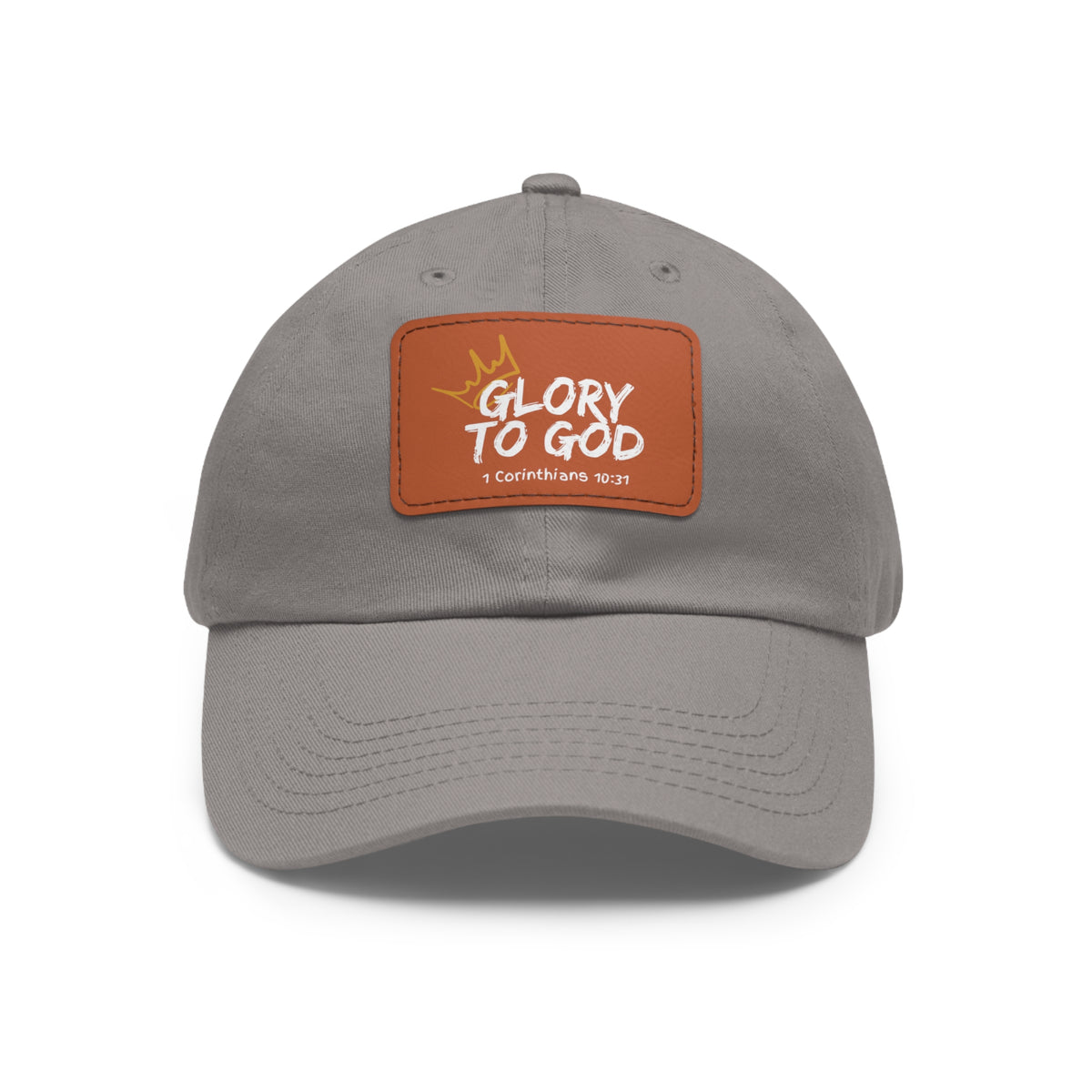 Glory To God- Dad Hat with Leather Patch (Rectangle)