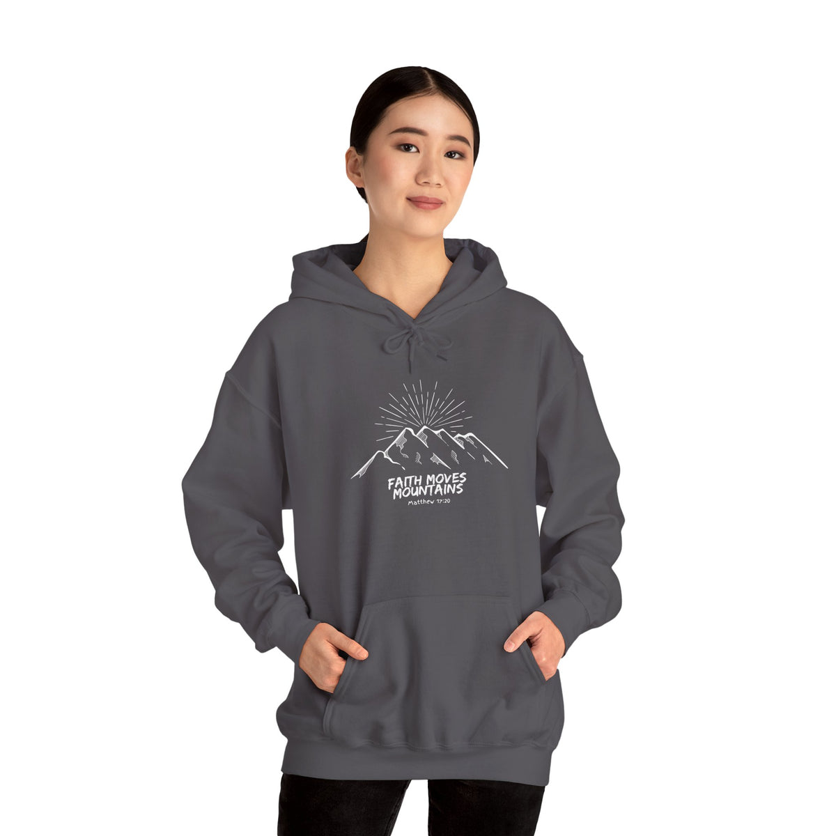 "Faith Moves Mountains" Unisex Heavy Blend™ Hooded Sweatshirt