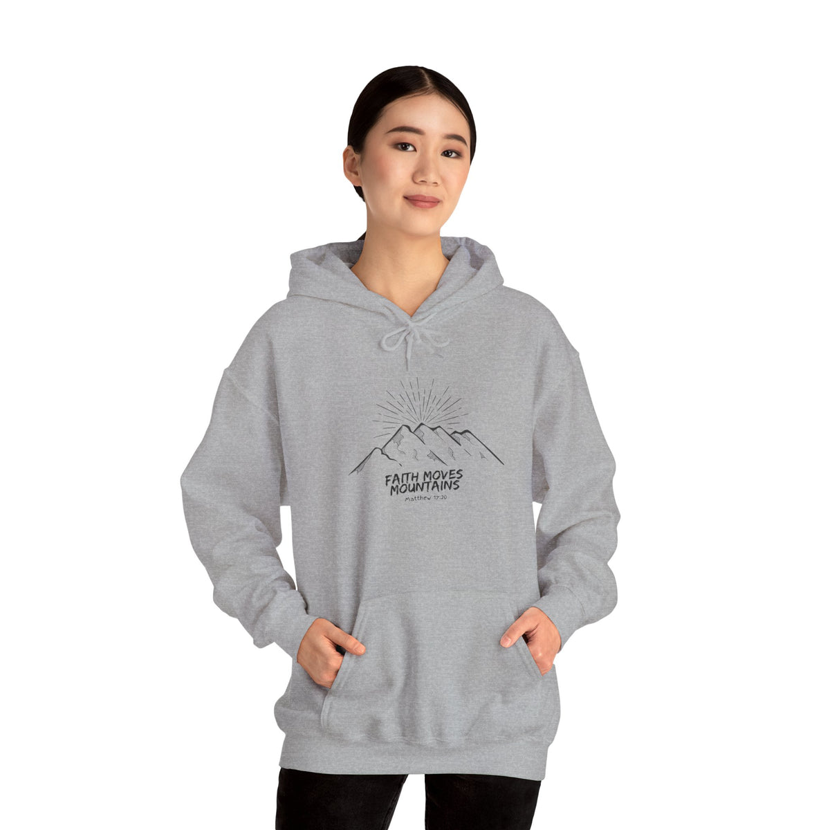 Faith Moves Mountains- Unisex Heavy Blend™ Hooded Sweatshirt