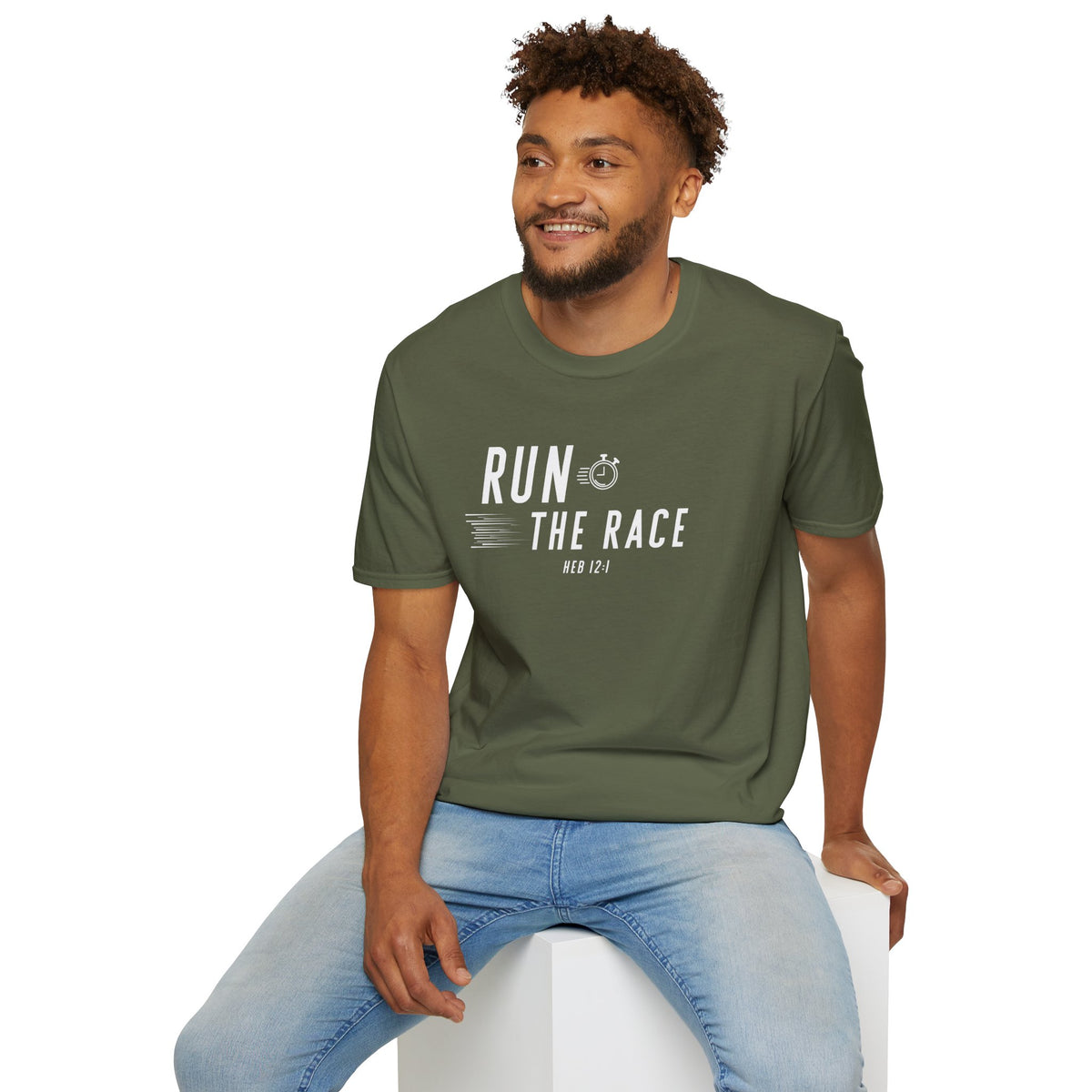 Run the Race Christian T-Shirt – Hebrews 12:1 Faith Apparel