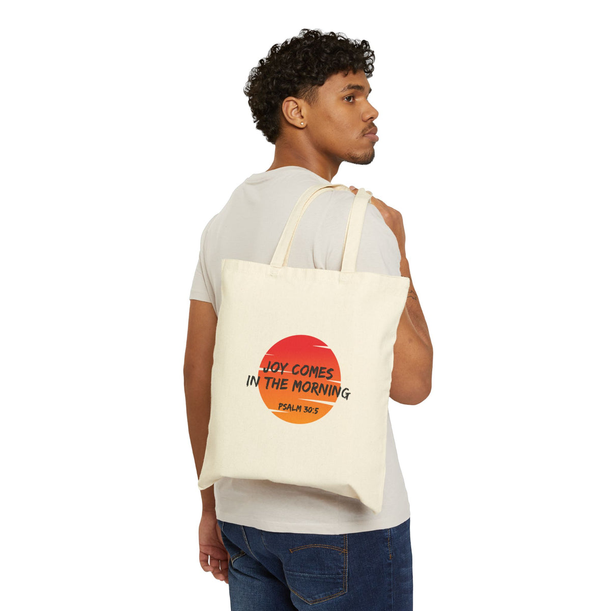 "Joy Comes in the Morning" Cotton Canvas Tote Bag