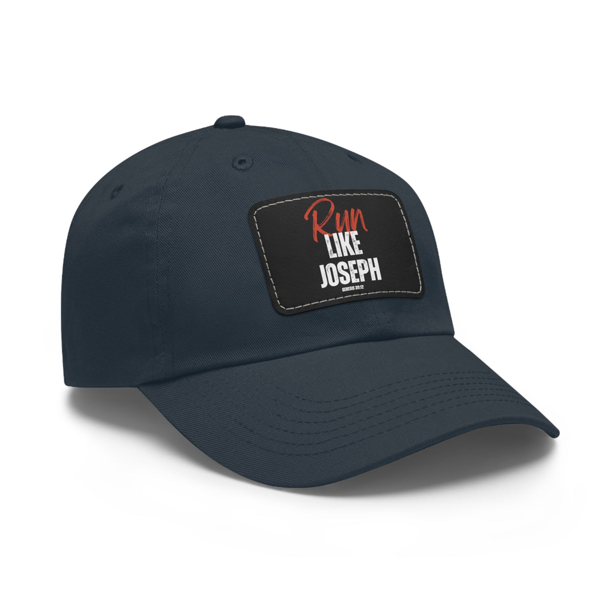 Run Like Joseph- Dad Hat with Leather Patch (Rectangle)