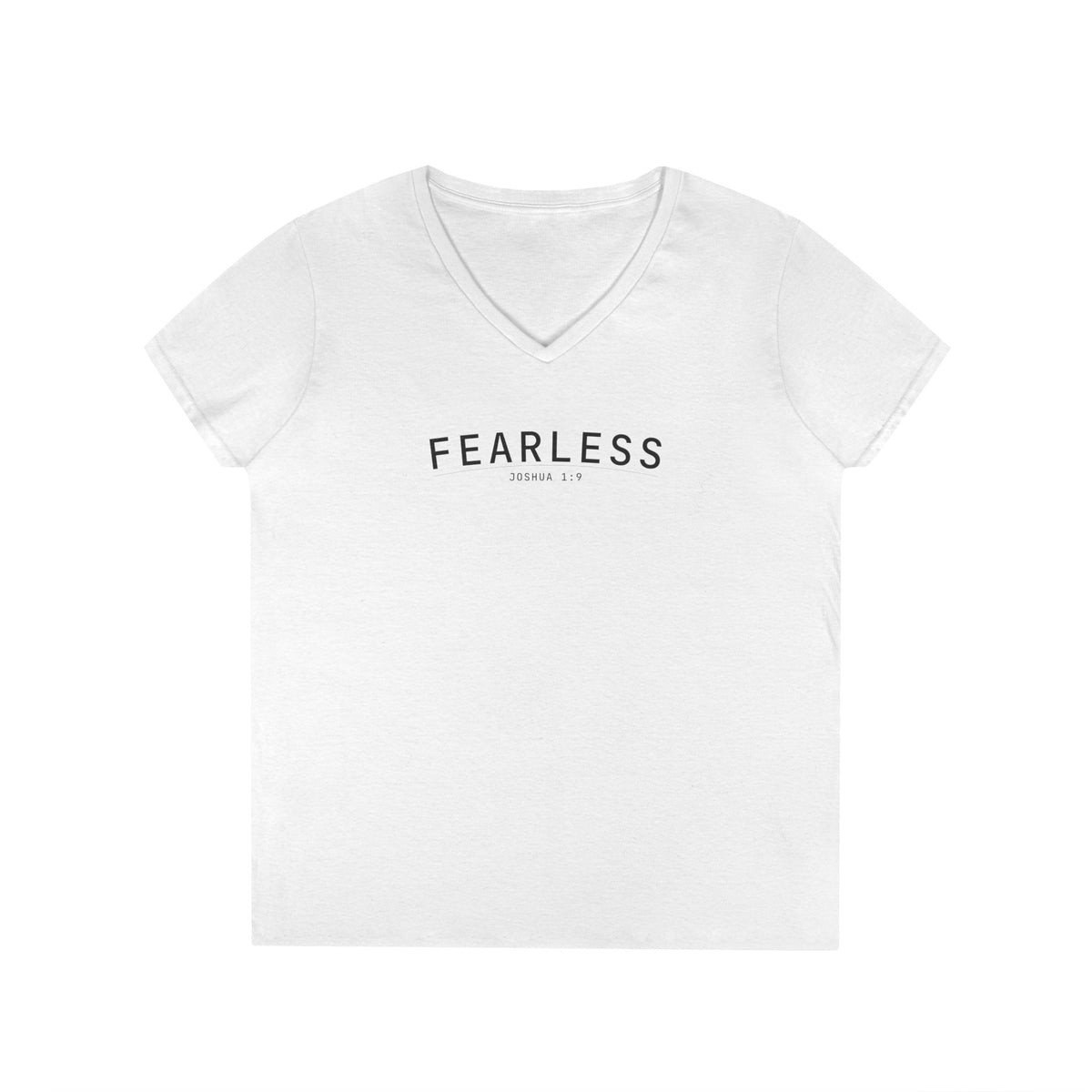 Fearless Christian Women’s V-Neck T-Shirt – Joshua 1:9 Faith Apparel - Ladies' V-Neck T-Shirt