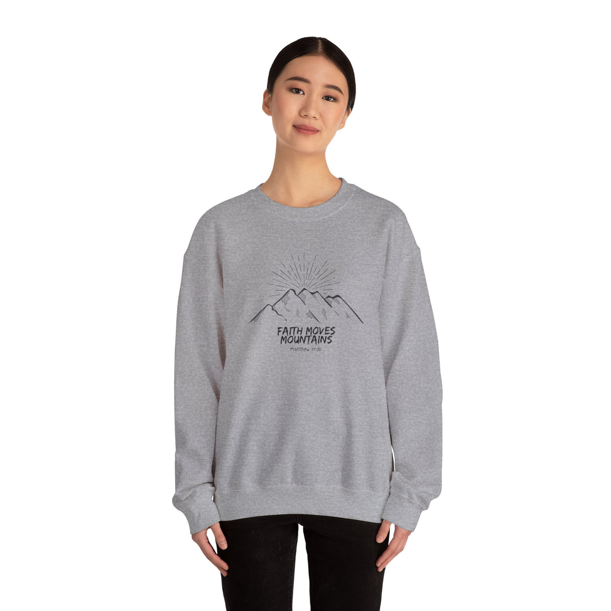 Faith Moves Mountains- Unisex Heavy Blend™ Crewneck Sweatshirt