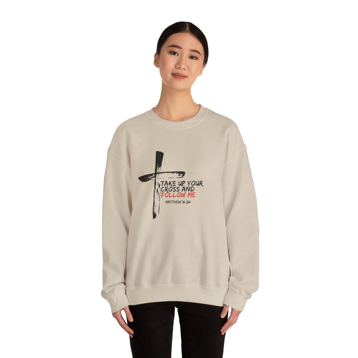 Take Up Your Cross and Follow Me- Unisex Heavy Blend™ Crewneck Sweatshirt