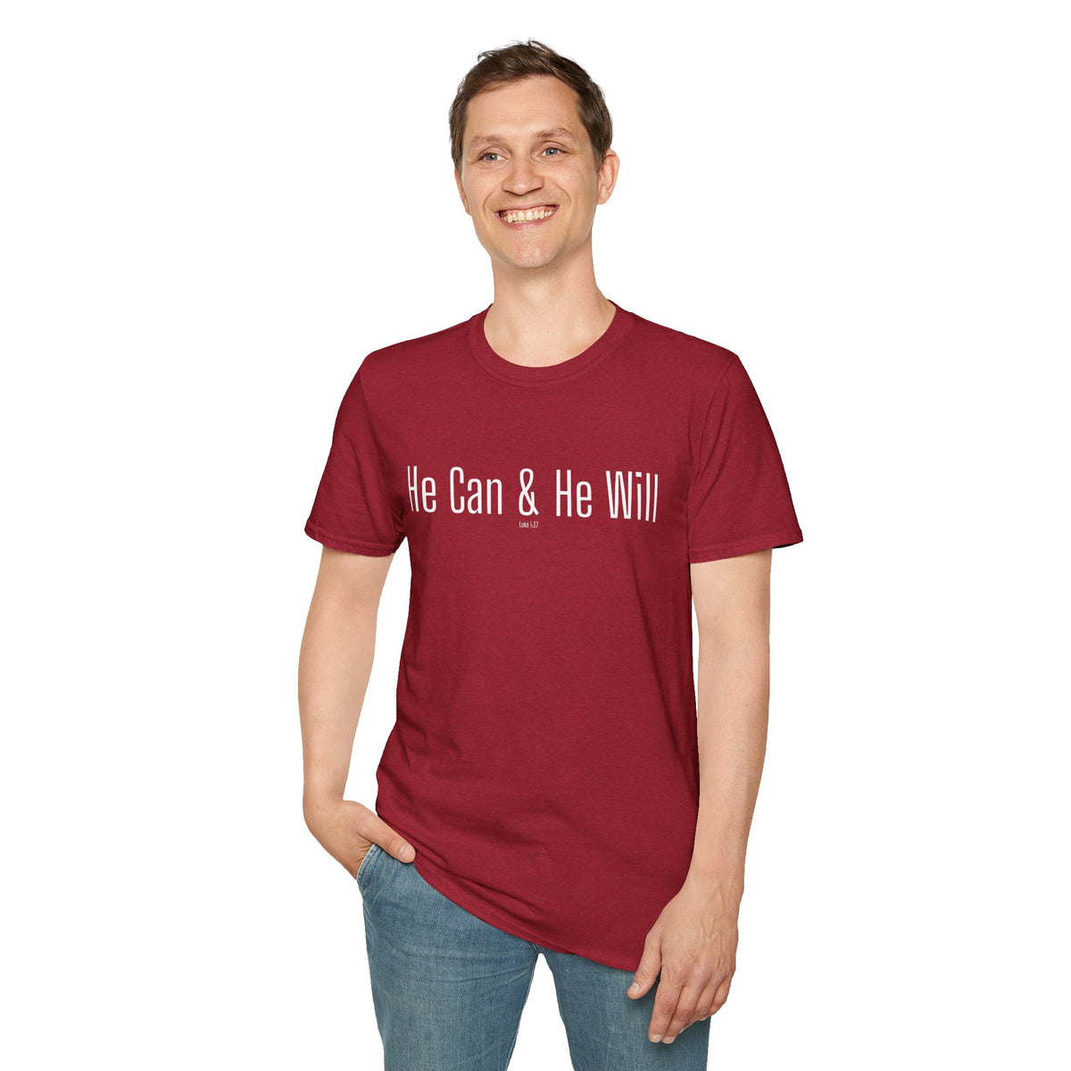 He Can & He Will | Men's Softstyle T-Shirt
