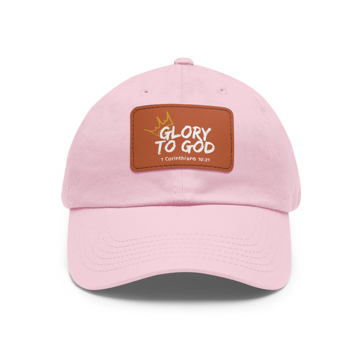 Glory To God- Dad Hat with Leather Patch (Rectangle)