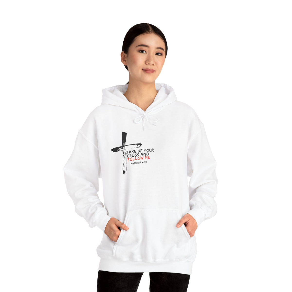 Take Up Your Cross and Follow Me Unisex Heavy Blend™ Hooded Sweatshirt