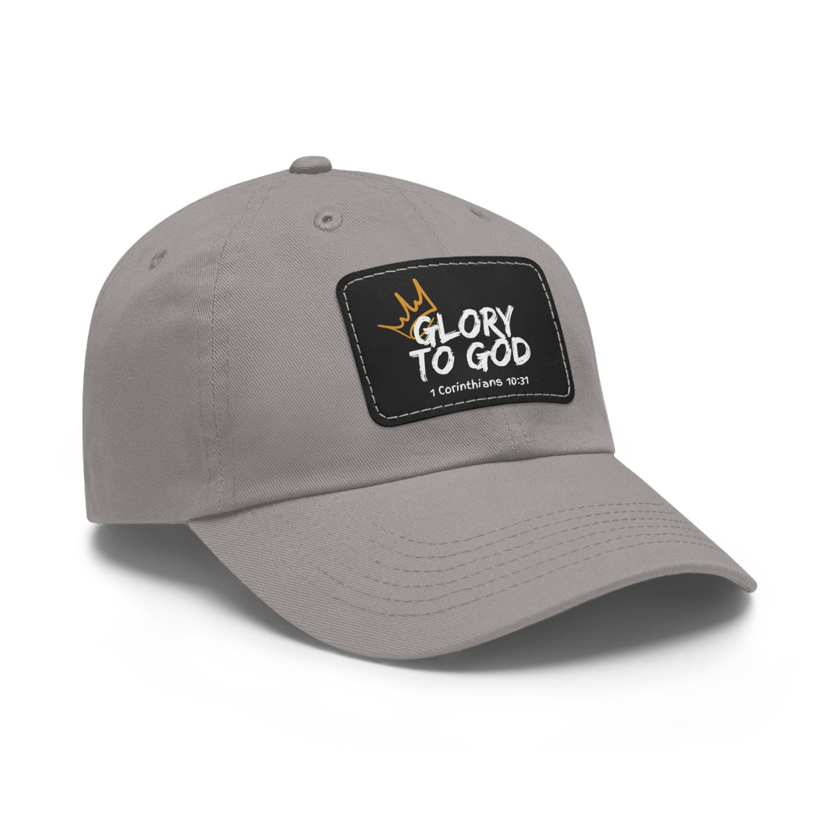 Glory To God- Dad Hat with Leather Patch (Rectangle)