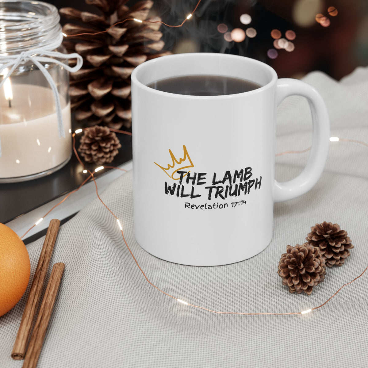 "The Lamb Will Trimph" Ceramic Mug, (11oz, 15oz)