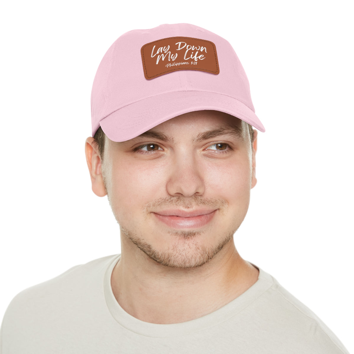 Lay Down My Life- Dad Hat with Leather Patch (Rectangle)