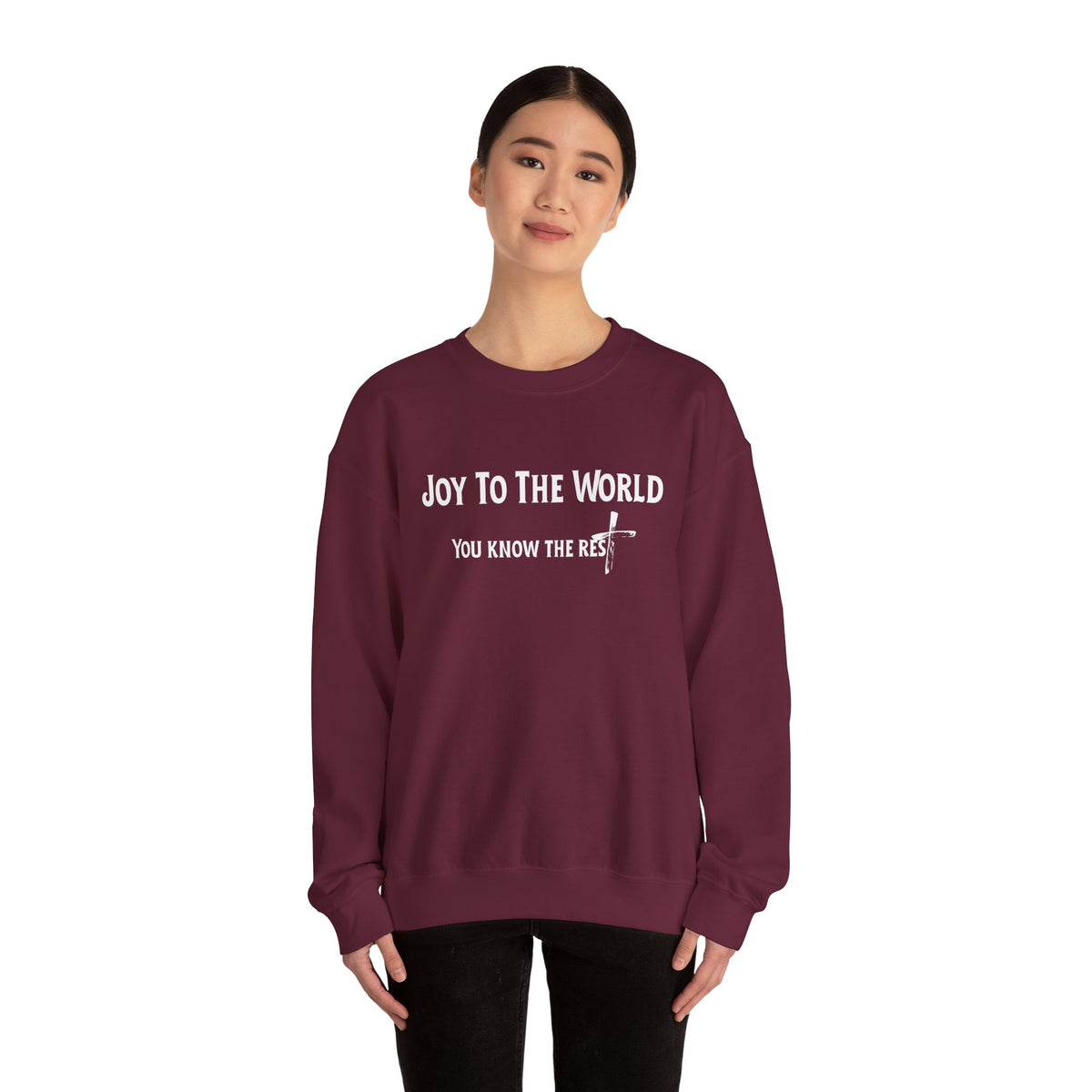 Joy to the World Christian Sweatshirt – Cozy Faith Holiday Apparel | Unisex Heavy Blend™ Crewneck Sweatshirt