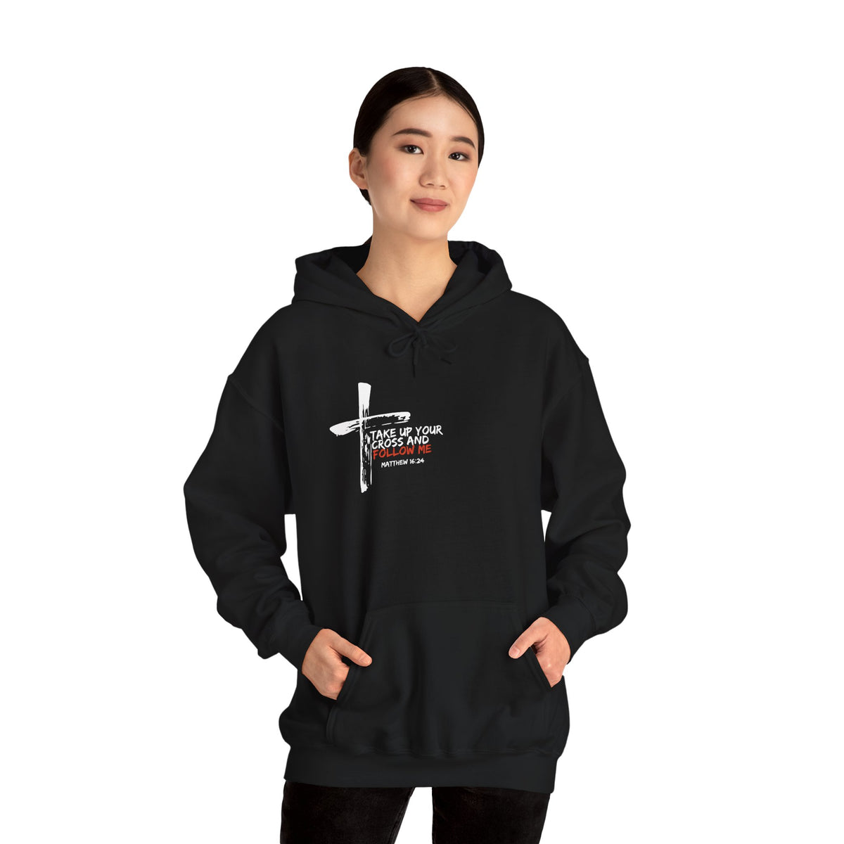 Take Up Your Cross and Follow Me Unisex Heavy Blend™ Hooded Sweatshirt