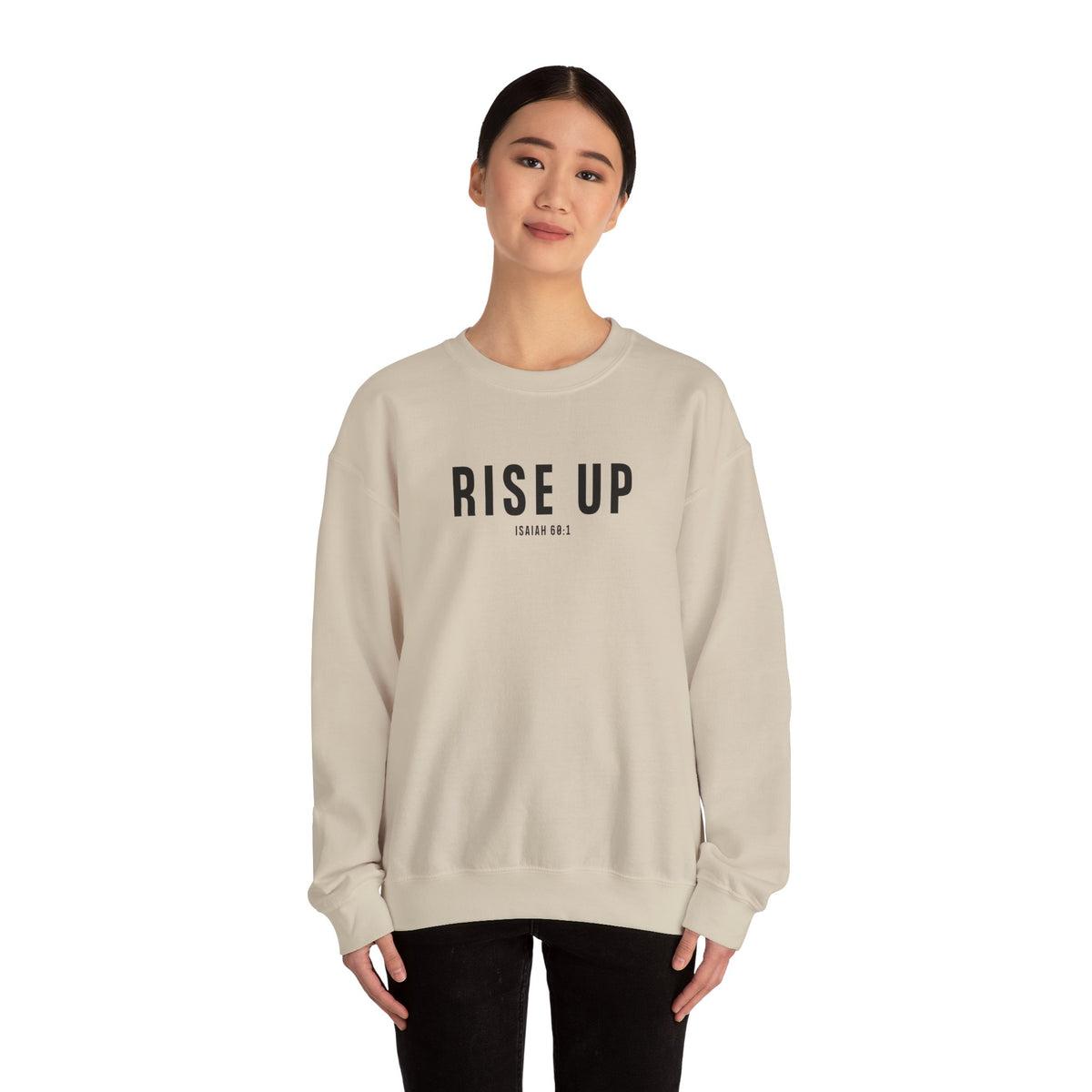 Rise Up Christian Sweatshirt – Isaiah 60:1 Wear Your Faith