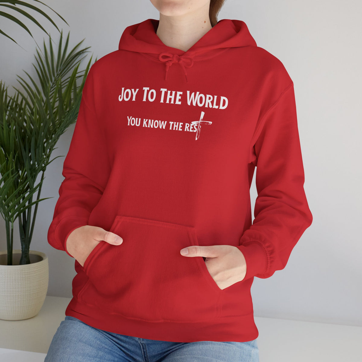 Joy to the World Christian Hoodie – Faith-Based Christmas Wear | Unisex Heavy Blend™ Hooded Sweatshirt