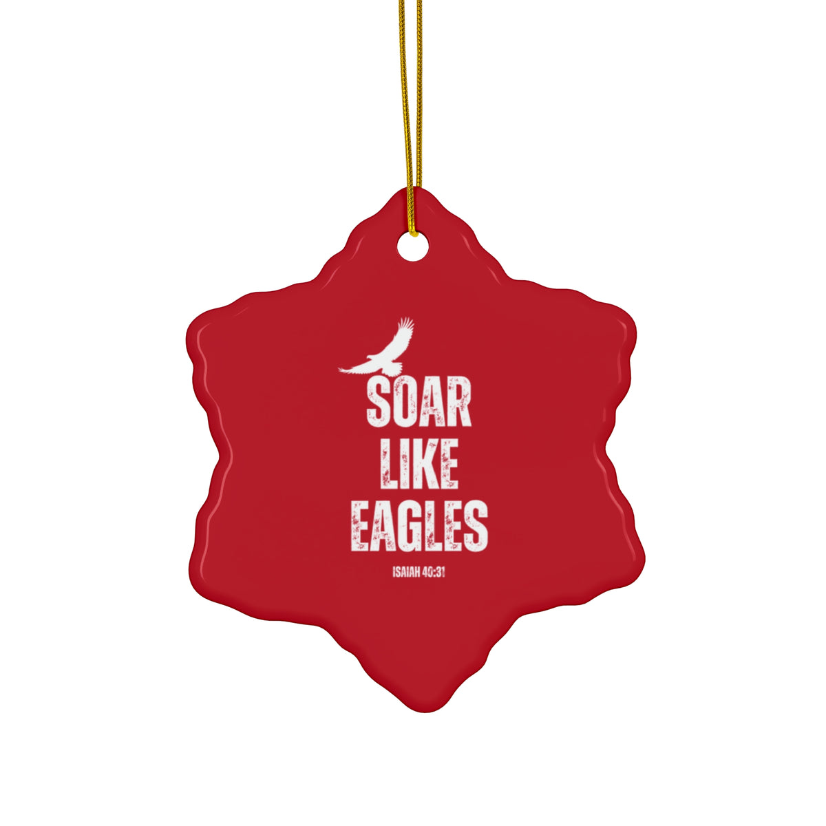 "Soar Like Eagles" Ceramic Ornament, 2 Shapes