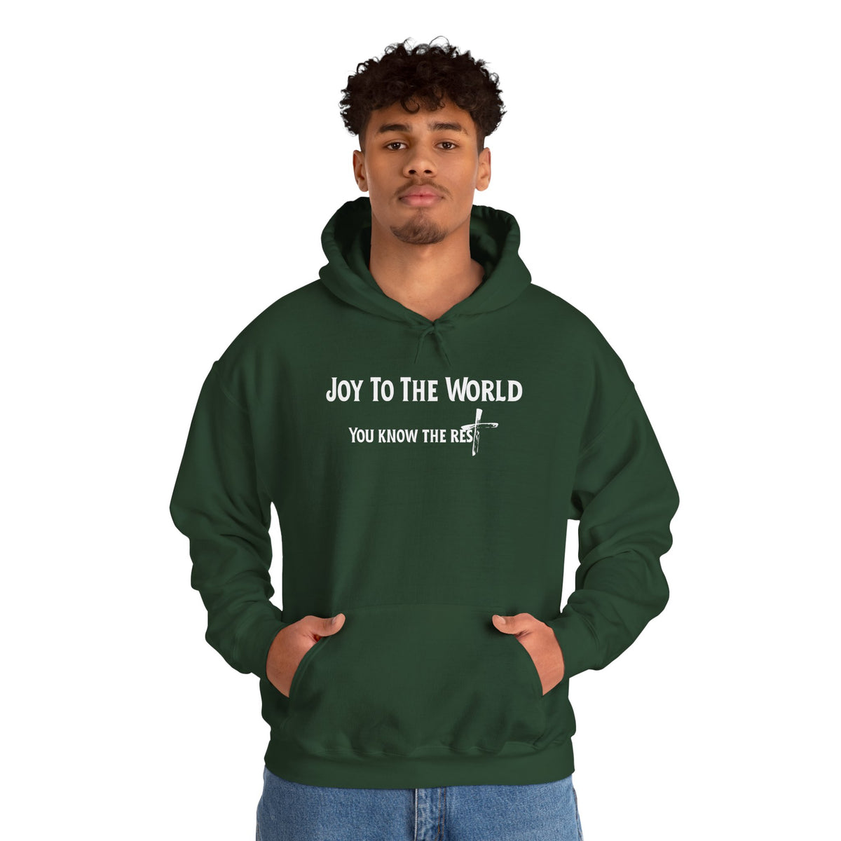 Joy to the World Christian Hoodie – Faith-Based Christmas Wear | Unisex Heavy Blend™ Hooded Sweatshirt